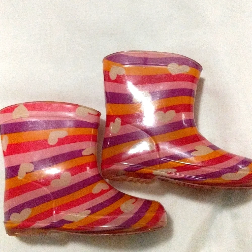 Stripes & Hearts Toddler Girl Rain Boots